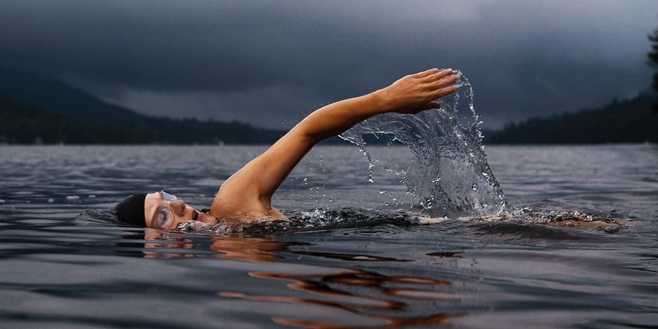 a swimming woman